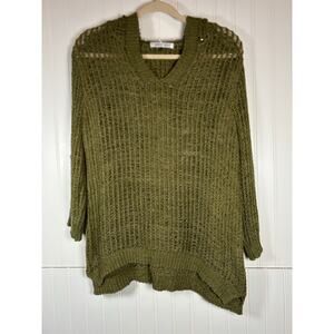 August Silk Open Knit Lightweight 3/4 Sleeve
Lightweight Sweater Green Sz XL